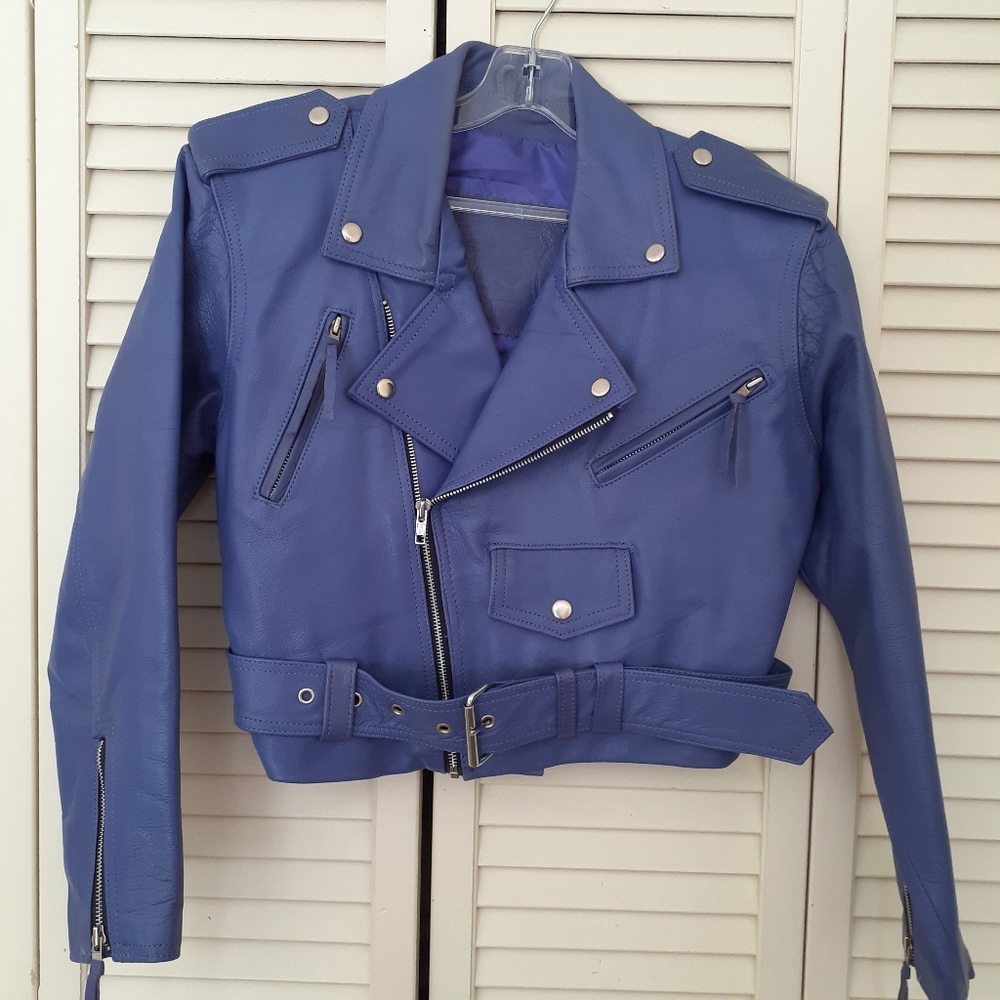 Genuine Leather  Motorcycle Jacket Moto Coat
